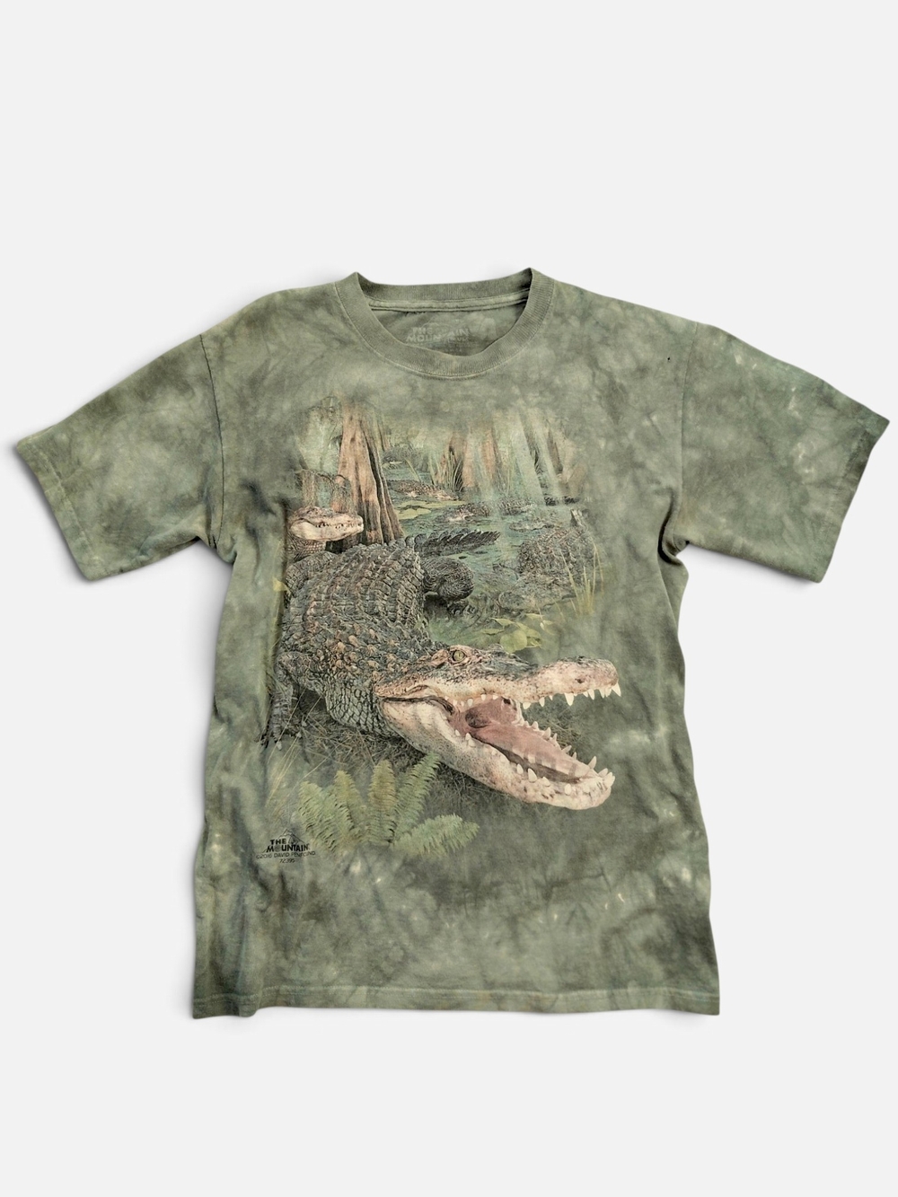 The Mountain Gator Parade T-Shirt Green Tie Dye Alligator Graphic Tee Size S